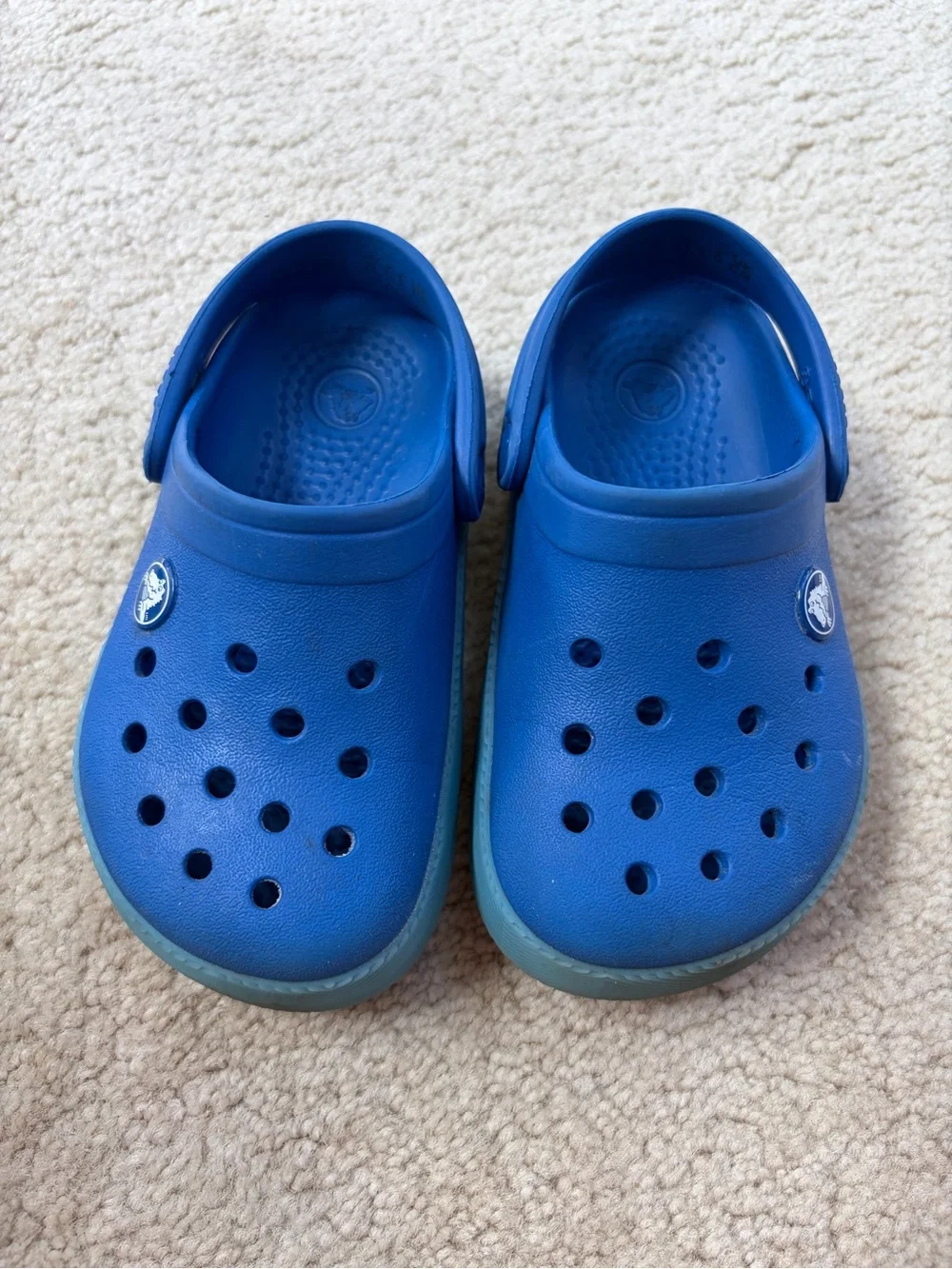 Crocs Toddler Size 9 Blue Crocband Chevron Light Up Clog Sandals